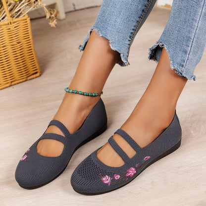 Ballerines confortables pour dames avec broderie florale Chic und Stil