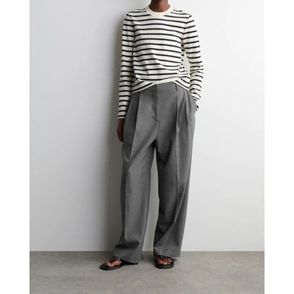 Haut à manches longues rayé classique pour femmes Chic und Stil
