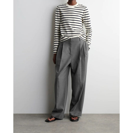 Haut à manches longues rayé classique pour femmes Chic und Stil