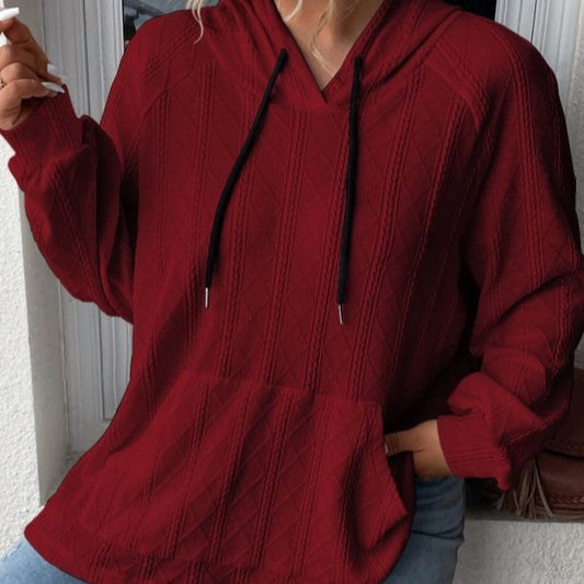 Pull à capuche texturé confortable pour femmes Chic und Stil