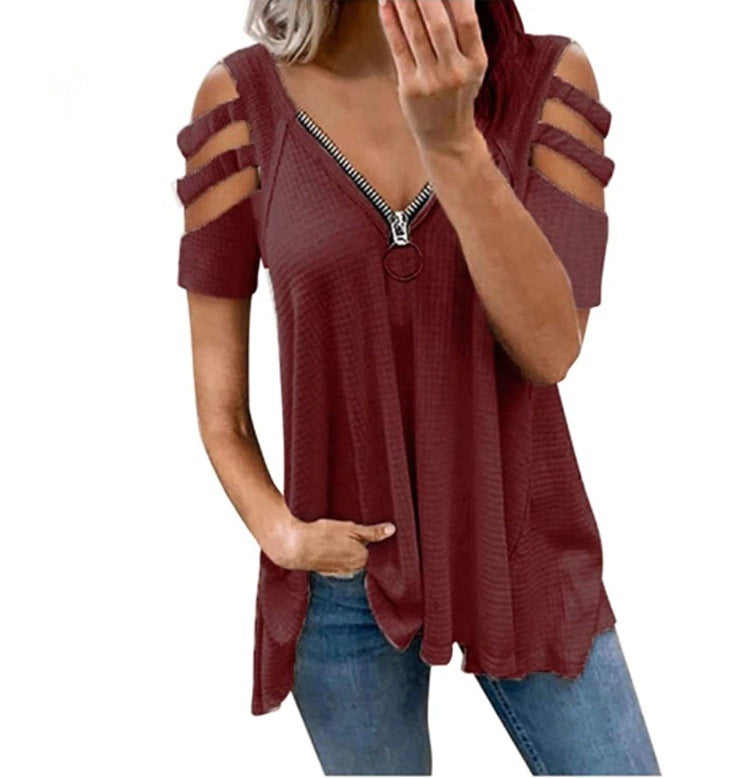 Dames pull en tricot avec des manches à découpes tendance Chic und Stil
