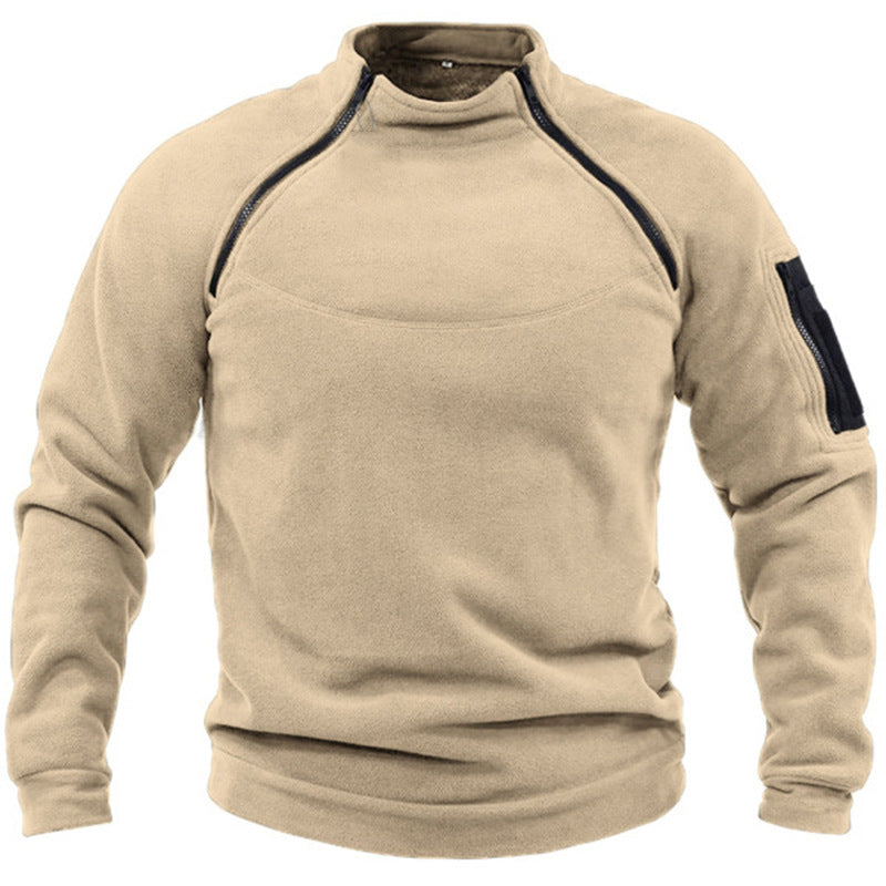 Fleece pullover for men with zipper and pockets Chic and Style
