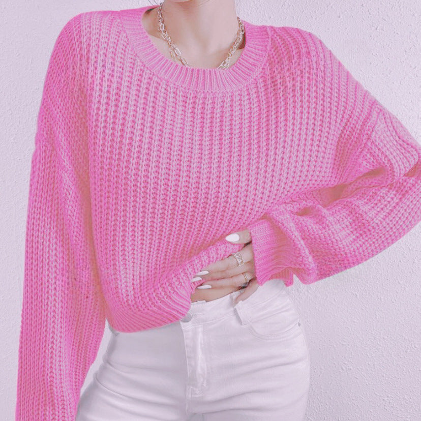 Pull en grosse maille pour femmes avec coupe décontractée et épaules tombantes Chic und Stil