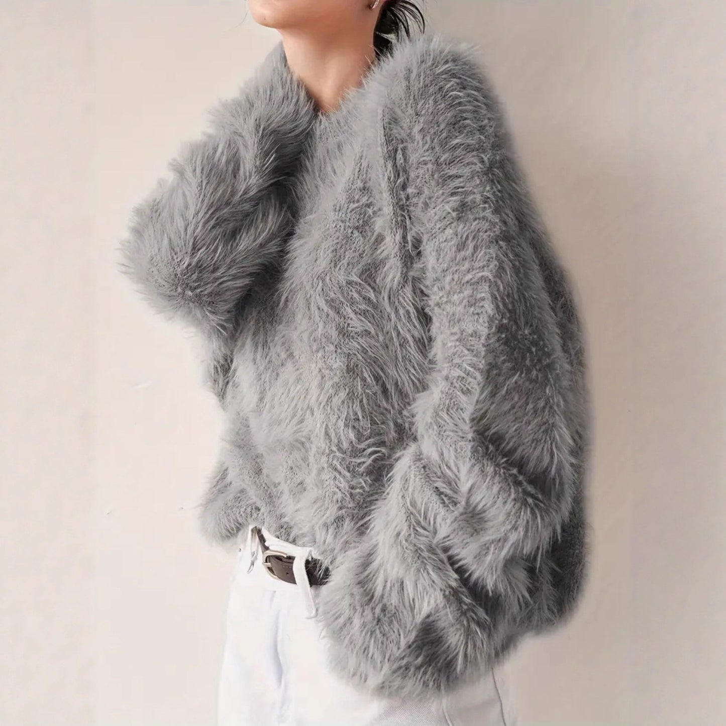 Dames pull doux avec matériau doux et design à la mode Chic und Stil