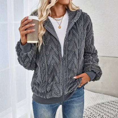 Fleece jacket for women with Chic and Style texture