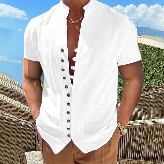 Chemise à manches courtes décontractée pour hommes avec un design de bouton tendance Chic und Stil