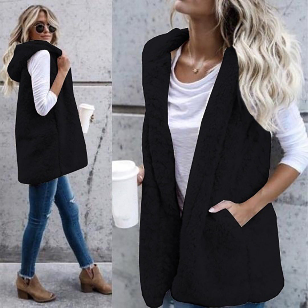 Dames Douce Gilet en Fleece avec poches pratiques et coupe ouverte Chic und Stil