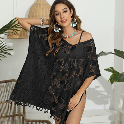 Dames Élégante Florale Dentelle Cover-Up Tunika Chic und Stil