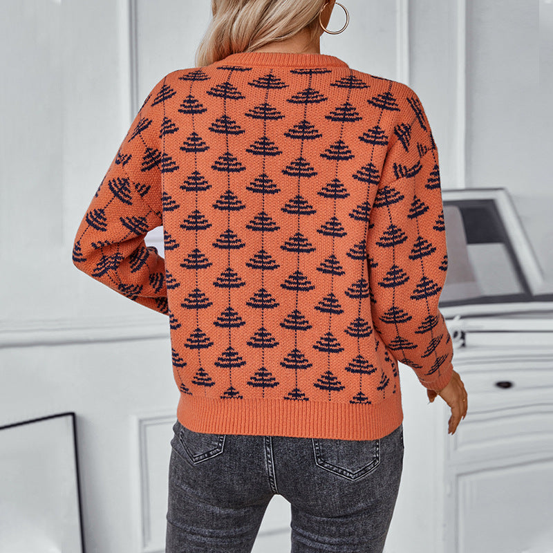 Pull en tricot pour femmes avec un design d'arbre ludique et un matériau doux Chic und Stil