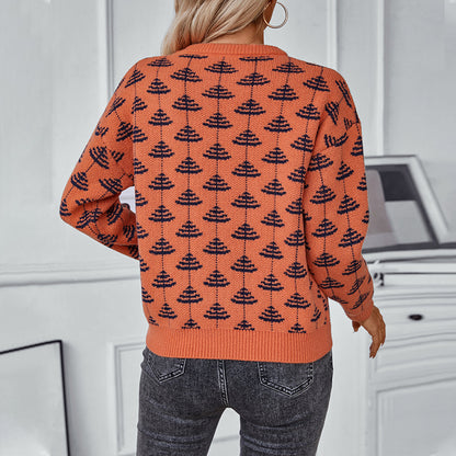 Pull en tricot pour femmes avec un design d'arbre ludique et un matériau doux Chic und Stil