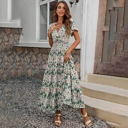 Robe maxi boho à volants pour femmes Chic und Stil 1751507307