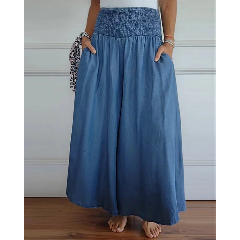 Wide airy pants for women with elastic waist and pockets Chic and Style