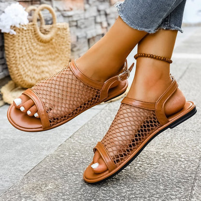 Sandales de plage pour femmes respirantes avec structure en mesh et semelle confortable Chic und Stil