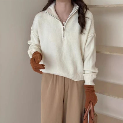 Pull décontracté pour femmes avec short zip et coupe relaxe Chic und Stil
