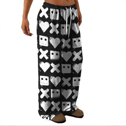 Chic and Style women's patterned lounge pants with elastic waistband and deep pockets