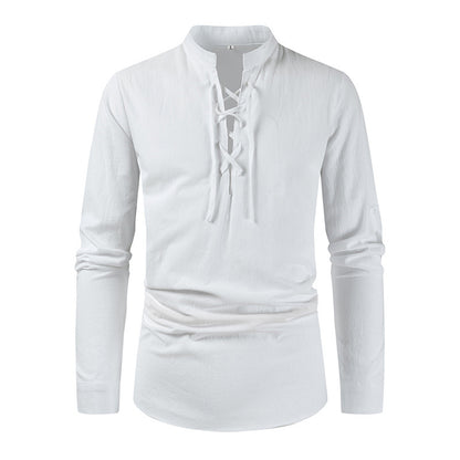 Chemise à manches longues décontractée pour hommes avec fermeture à lacets Chic und Stil