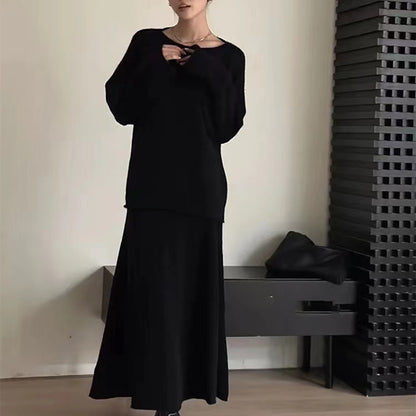 Robe en tricot décontractée pour femmes avec un élégant design dénudé-épaule et un matériau doux Chic und Stil