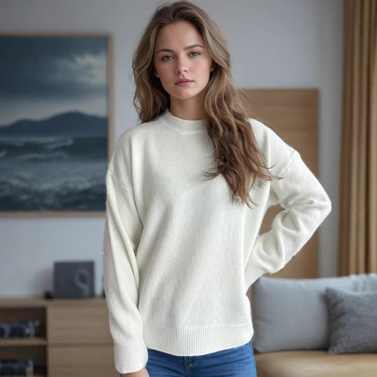 Pull casual pour femmes avec une coupe ample et un design en tricot côtelé moderne Chic und Stil