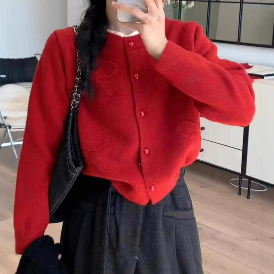 Dames confortable gilet en tricot à manches courtes et détails de boutons de haute qualité Chic und Stil