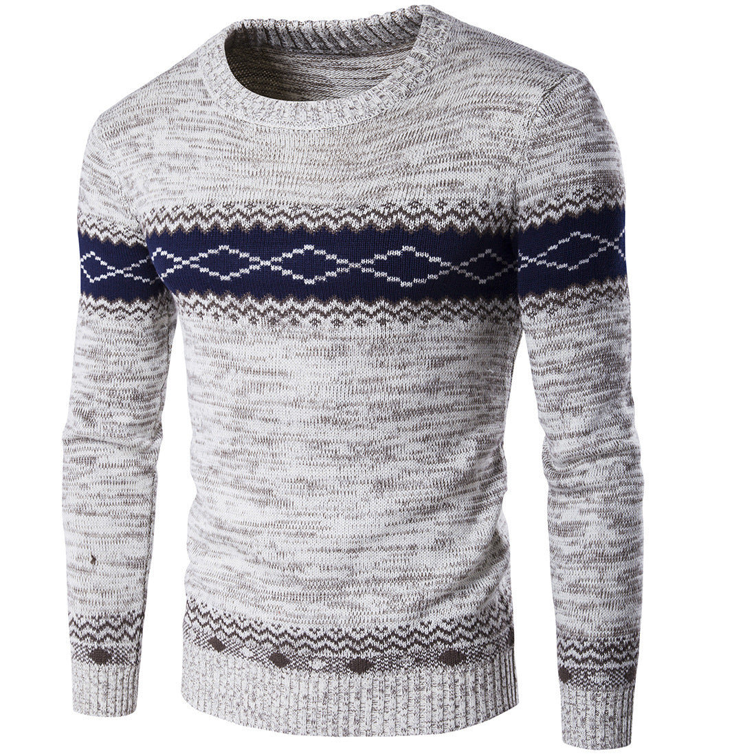 Traditional Norwegian pattern knit pullover for men Chic and Style