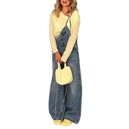 Dames Casual Denim Salopettes Chic und Stil