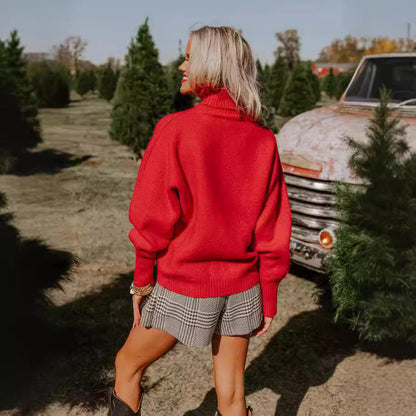 Pull à col roulé pour femmes avec motif de Noël amusant Chic und Stil