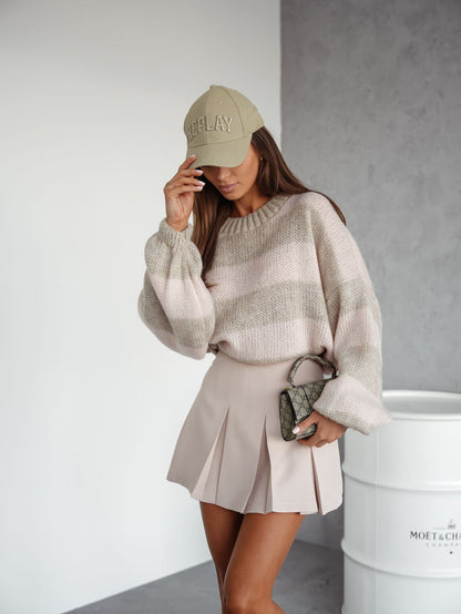 Pull-over en tricot décontracté pour femmes avec une structure aérée et des manches amples Chic und Stil