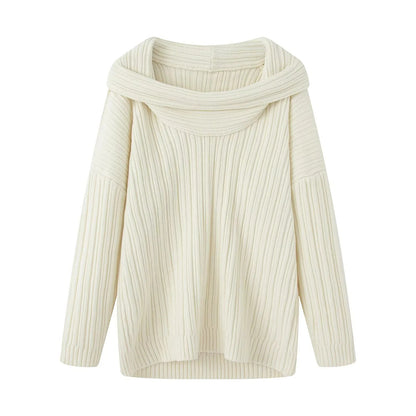 Pull-over en tricot décontracté pour femmes avec un col roulé large et une structure en côtes Chic und Stil