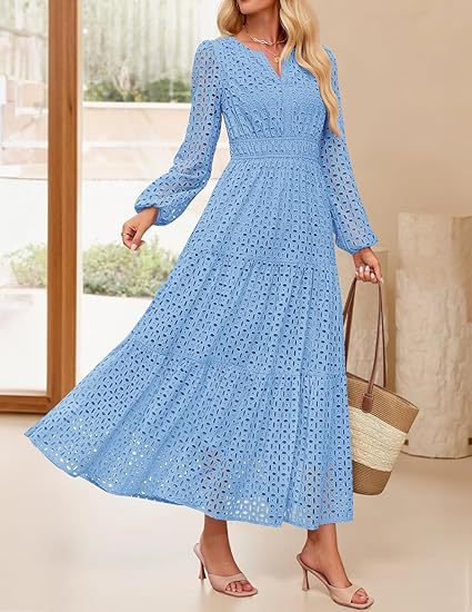 Robe maxi pour femmes au design élégant en crochet Chic und Stil