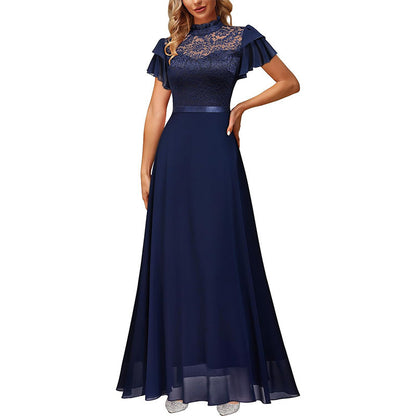 Robe maxi élégante à superposition en dentelle pour femmes Chic und Stil