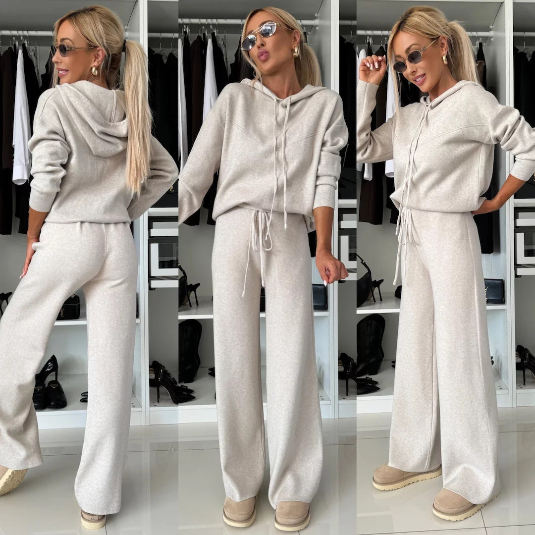 Casual hoodie set for women and wide pants Chic und Stil