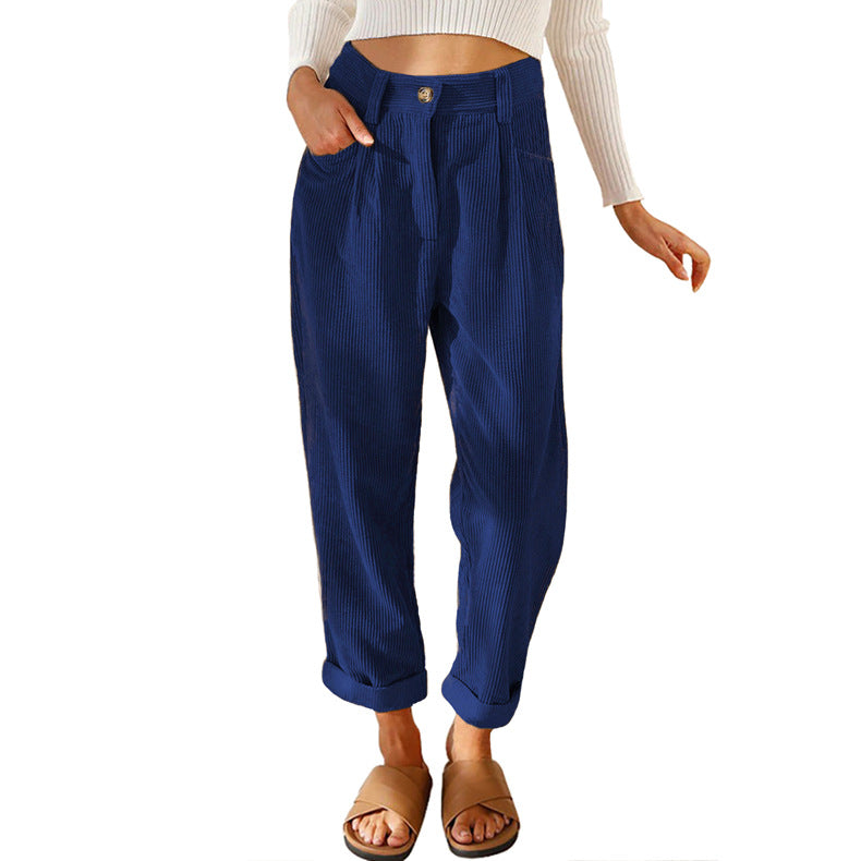 High-waisted corduroy pants for women with a relaxed fit Chic and Style