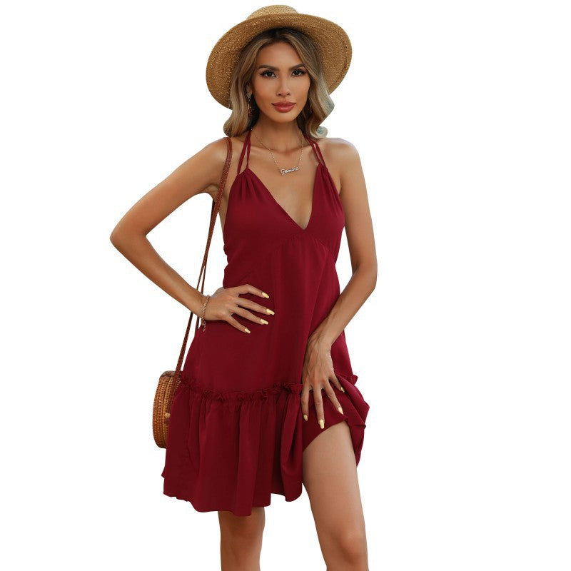 Robe d'été mini A-ligne flirtante pour femmes avec bretelles réglables Chic und Stil