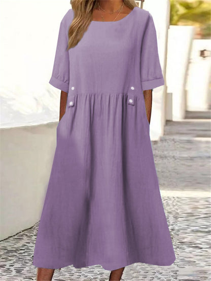 Robe d'été femme simple avec poches pratiques et une coupe décontractée Chic und Stil