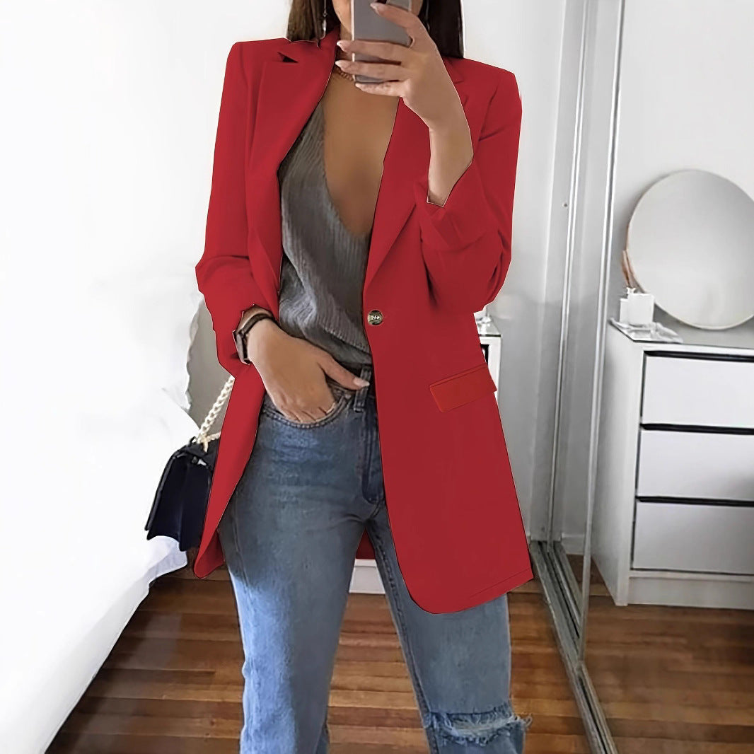 Dames Blazer moderne avec décolleté plongeant et détails élégants Chic und Stil