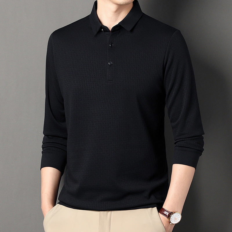 Chemise polo à manches longues pour hommes avec design structuré et coupe moderne Chic und Stil