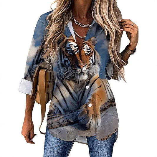 Blouse chemise pour femmes avec motif animal vivant Chic und Stil