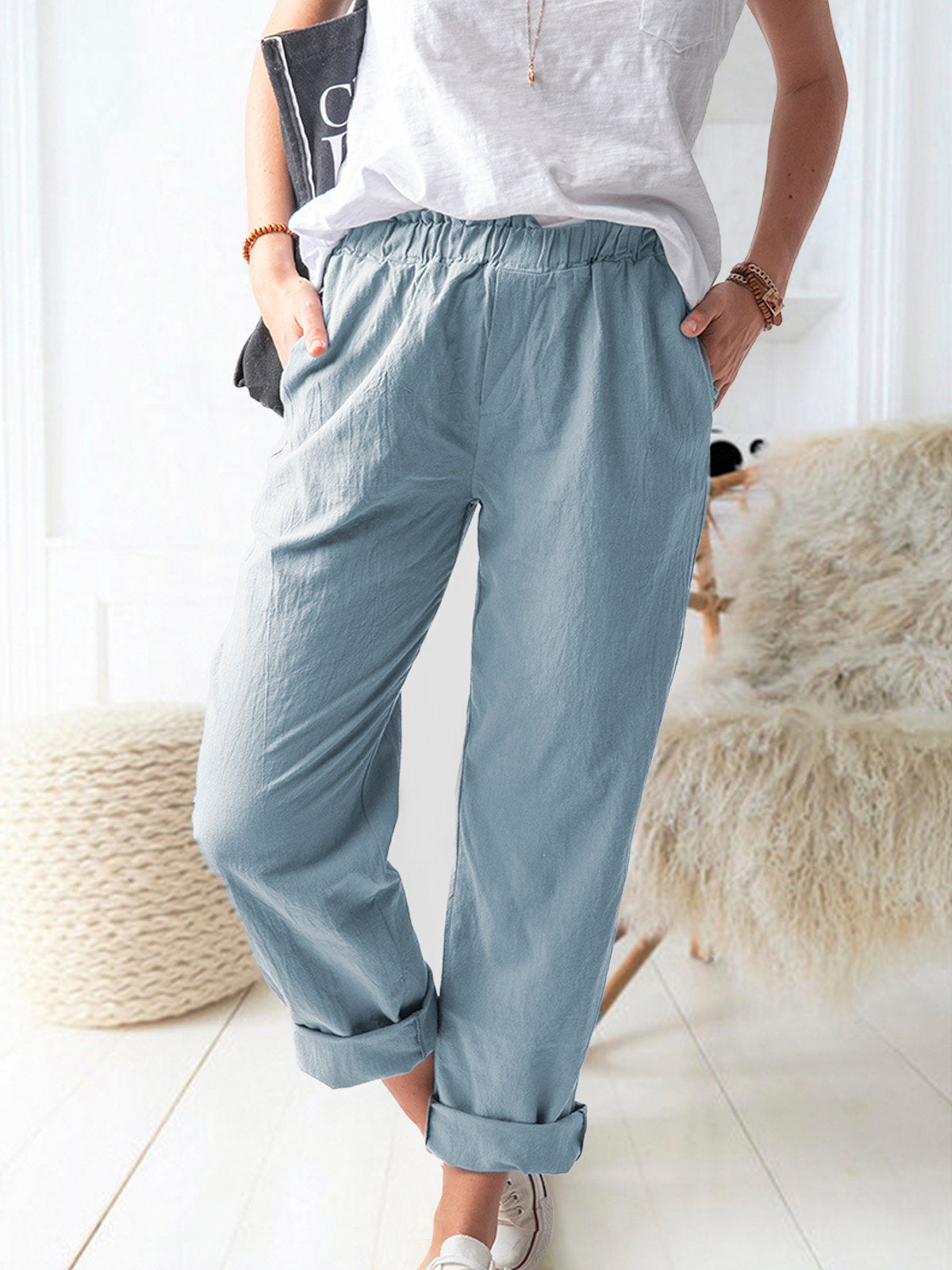 Casual tailored linen pants for women Chic and Style