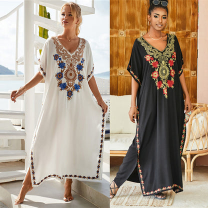 Robe kaftan brodée pour dames Chic und Stil