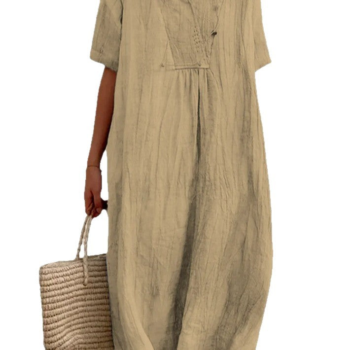 Robe de plage décontractée pour femmes avec décolleté en V et design fluide Chic und Stil