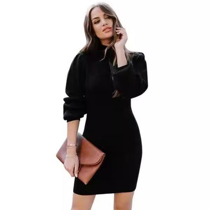 Robe en tricot pour femmes au design côtelé moderne Chic und Stil