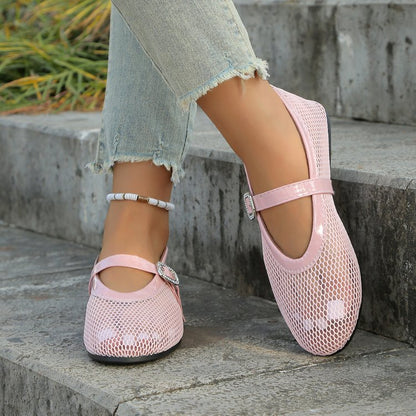 Ballerines élégantes pour dames avec design en maille respirante et bandoulière à la mode Chic und Stil