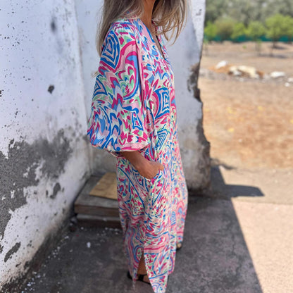 Robe Maxi Imprimée Vibrante Femme Chic und Stil