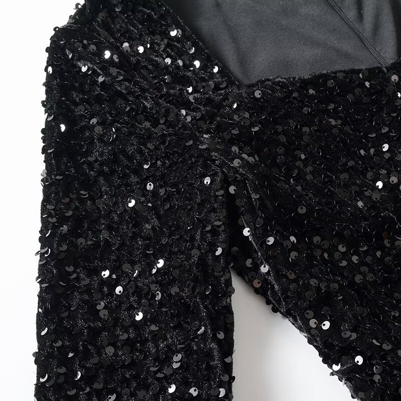 Robe de soirée scintillante pour femmes avec une élégante coupe en A Chic und Stil