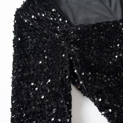 Robe de soirée scintillante pour femmes avec une élégante coupe en A Chic und Stil