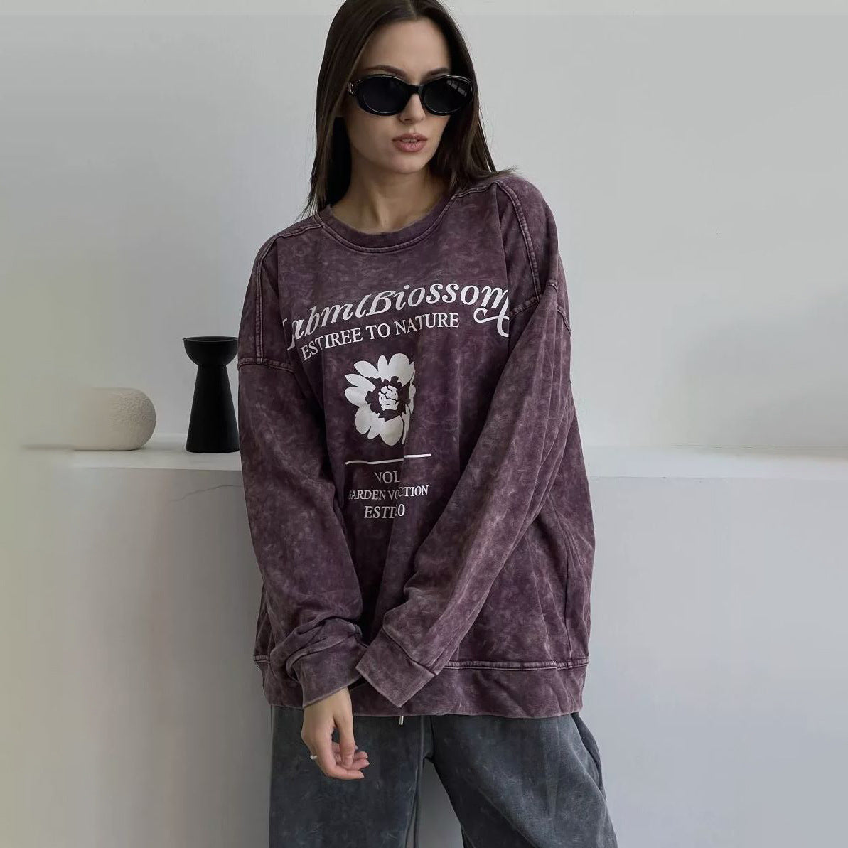 Dames décontracté et stylé pull oversize avec impression florale Chic und Stil