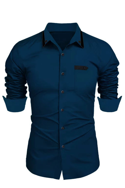 Chemise à manches longues élégante pour hommes avec fermeture à bouton Chic und Stil