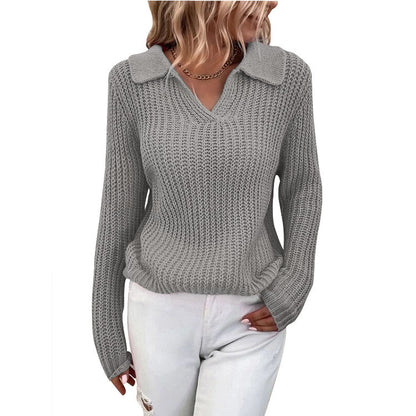 Pull en tricot pour femmes avec un col élégant et une coupe décontractée Chic und Stil