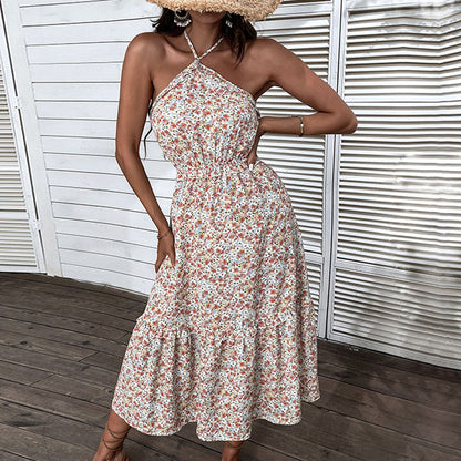 Robe maxi florale pour femmes avec décolleté élégamment noué Chic und Stil
