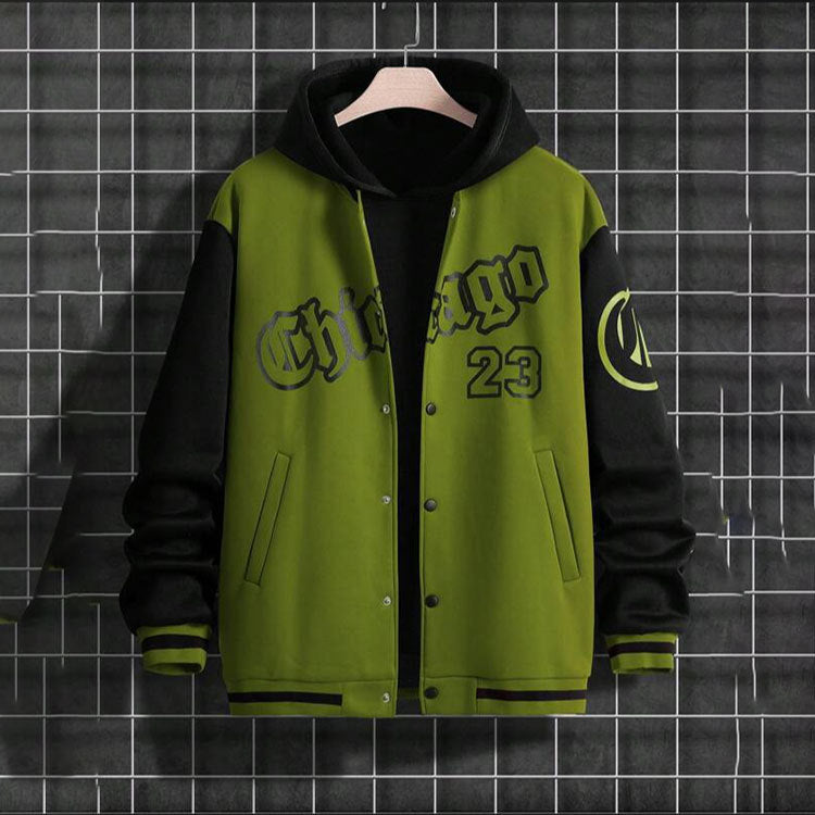 Veste à capuche sportive pour hommes avec design de baseball moderne et poches latérales pratiques Chic und Stil